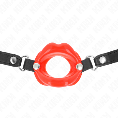 Kink Lip Gag 8cm with Red Leatherette - image 3