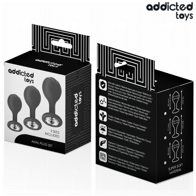 Addicted Toys Set of 3 Anal Plug Silicone Jewel - image 7