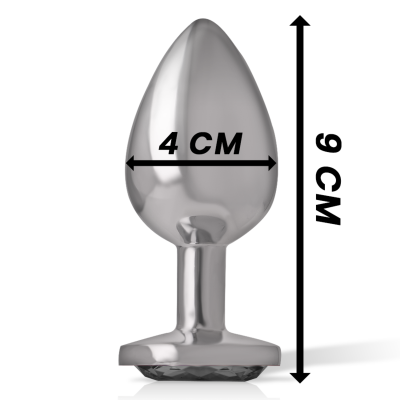 Intense - Aluminum Metal Anal Plug With Black Glass Size L - image 4