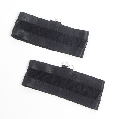 Subblime Black Bondage Bra Garter Set L/XL - image 6
