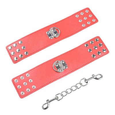 Ohmama Fetish Red Handcuffs Snap Closure - image 4