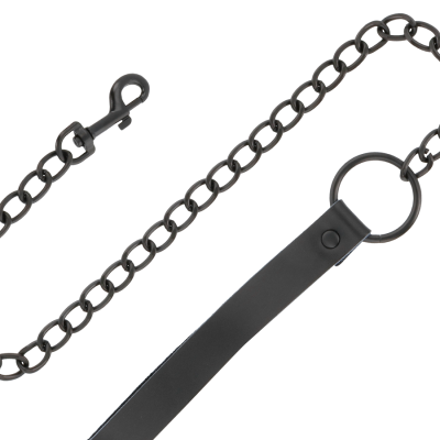 Darkness Black Leather Collar Cuffs Set - image 5