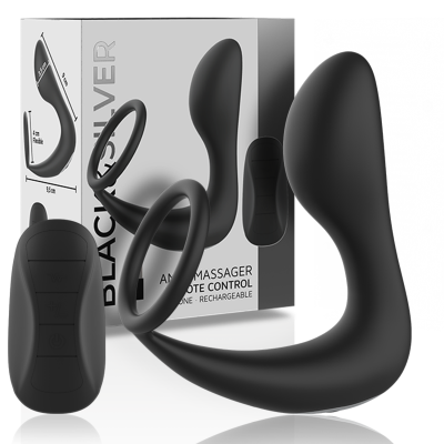 Black&Silver Remote Control Anal Massager, Black - image 2