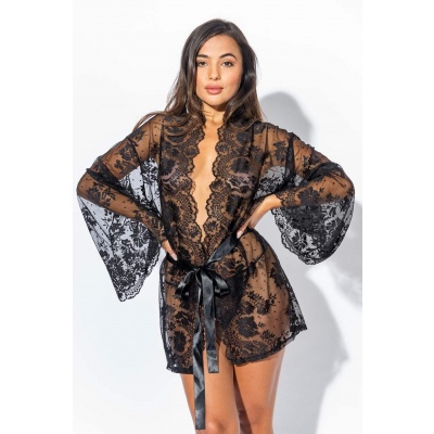 Foto van Christine - Kanten Kimono Graceful - Zwart