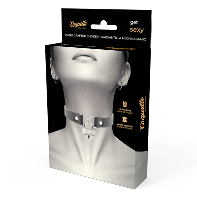 Coquette Chic Desire Leather Heart & Key Collar - image 5