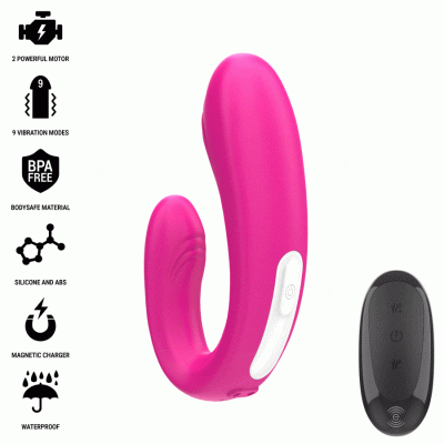 Intense Janet Dual U-Shaped Stimulator Vibrator Pink Remote - image 4