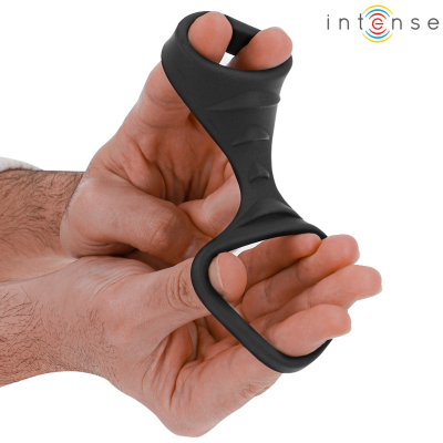 Intense Theo Double Silicone Penis Ring Black Model 3 - image 4