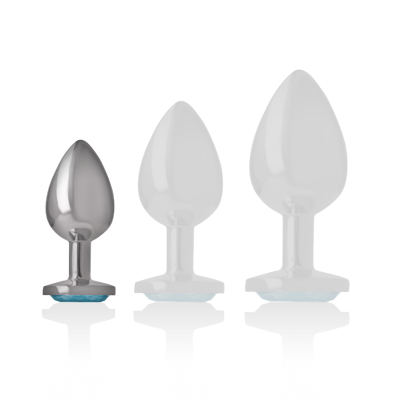 Intense - Aluminum Metal Anal Plug With Blue Crystal Size S - image 5