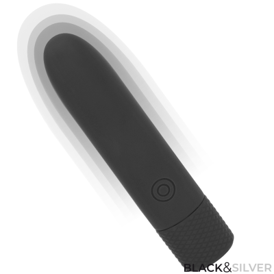 Black & Silver Geri USB Rechargeable Vibrating Bullet - image 2