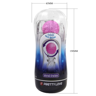 Pretty Love 360º Textured Masturbation Cup Clear - image 8