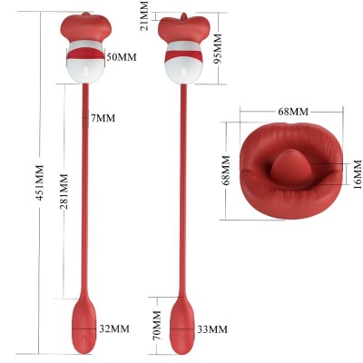 Pretty Love Aliyah Red Mouth Vibrator - image 5