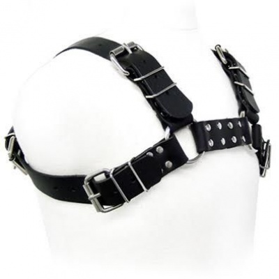 Leather Body Black Bull Dog Harness, Men