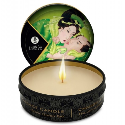 Shunga Mini Caress Green Tea Massage Candle 30ml