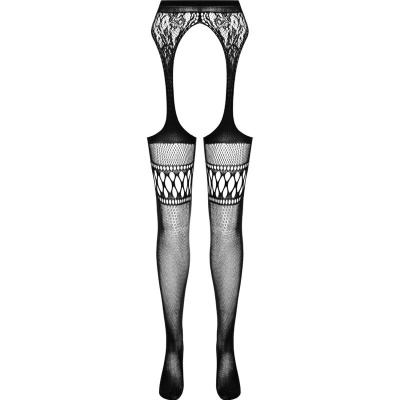 Passion S026 Stockings with Garter Black One Size - image 5
