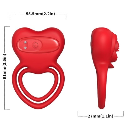 Armony Ring Vibrator Heart Red - image 3