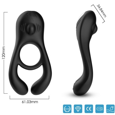 Armony Veyron Double Vibrator Ring Remote Black - image 3