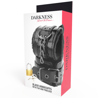 Darkness Black Leather Wrist Restraints Padlock - image 6