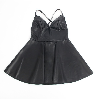 Subblime Black PU Leather Strappy Nightdress S/M - image 7