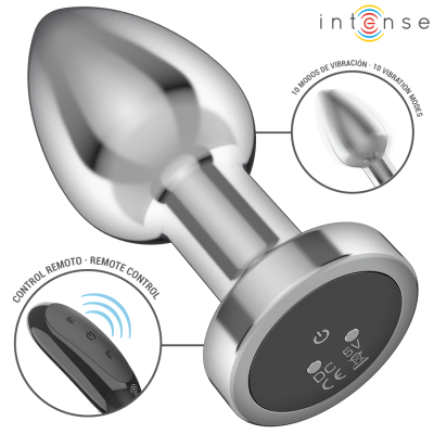 Intense Anal Plug Metal 10 Vibrations M with Remote - image 3