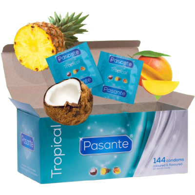 Pasante Condoms Tropical Flavors 144 Units - image 1