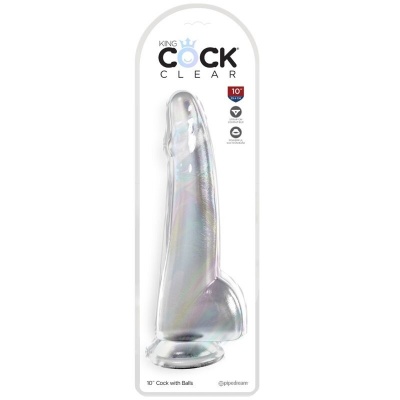 King Cock Clear Dildo Testicles 19 CM Transparent - image 2
