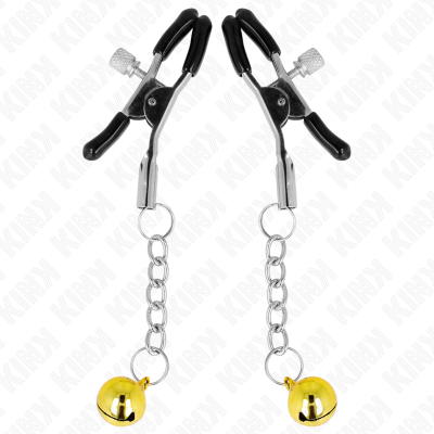 KINK Gold Jingle Bell Pendant Nipple Clamps 6cm - image 2