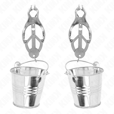 KINK Japanese Clover Nipple Clamps With Buckets Silver - image 2
