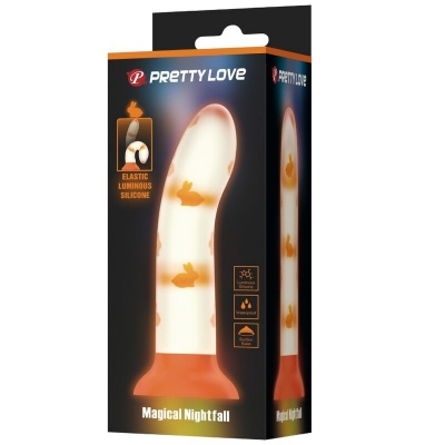 Pretty Love Magical Nightfall Luminous Dildo, Orange - image 4