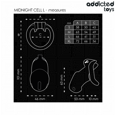 Addicted Toys Locked Mindnight Cell Penis Cage Size L - image 5