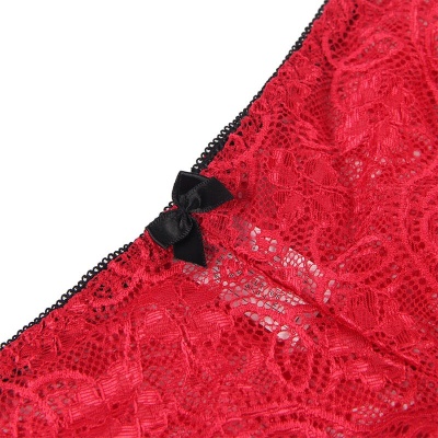 Subblime 953904 Silk Lace Nightgown + Panties Red L/XL - image 11