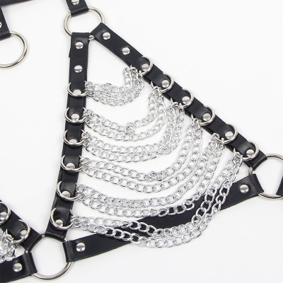 Subblime Leather Harness Bra Necklace Chains - image 6