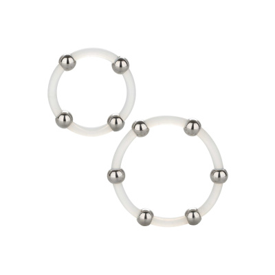 CalExotics Steel Beaded Silicone Ring Set | Transparant