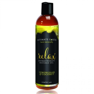 Intimate Earth - Relax Massageolie Citroengras en Kokosnoot - 120 ml Foto van Intimate Earth - Relax Massageolie Citroengras en Kokosnoot - 120 ml