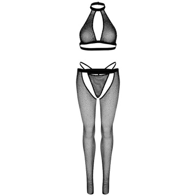 Leg Avenue Fishnet Top, G-String And Tights Set - image 5