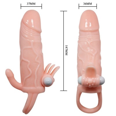 Baile Brave Man Penis Cover Dual Stimulation Flesh - image 9