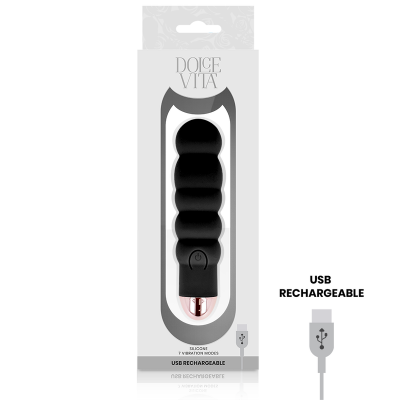 Dolce Vita Six Rechargeable Vibrator Black 7-Speed - image 3