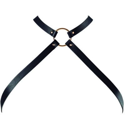 Bijoux Indiscrets Maze Crossed Chest Harness Black