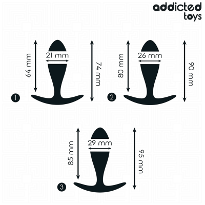 Addicted Toys Set of 3 Anal Plug Silicone Model 2 - image 4