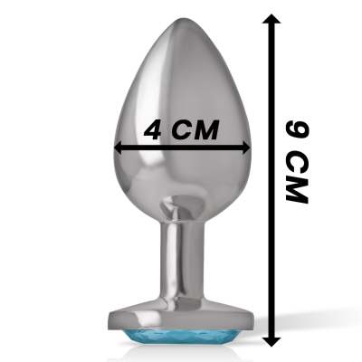 Intense - Aluminum Metal Anal Plug With Blue Crystal Size L - image 4