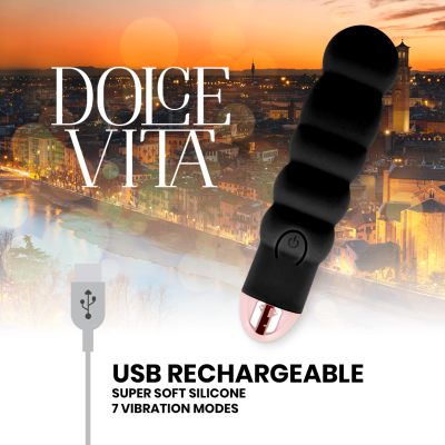 Dolce Vita Six Rechargeable Vibrator Black 7-Speed - image 4