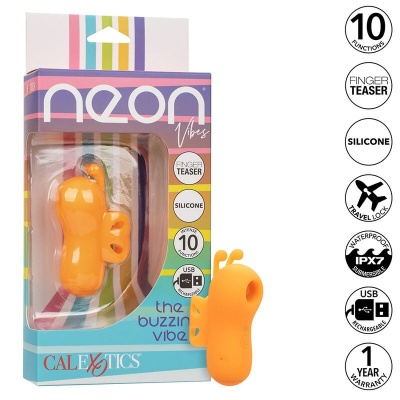 Calexotics Neon Vibes Buzzing Finger Stimulator Orange - image 2