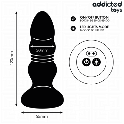 Addicted Toys Thrusting Vibrating Anal Plug LED - image 6