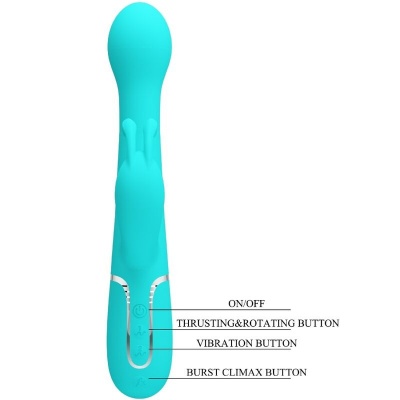 Pretty Love Dejon Rabbit Vibrator 3-in-1 Aqua Green - image 8