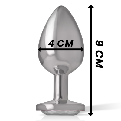 Intense - Aluminum Metal Anal Plug With Silver Crystal Size L - image 6