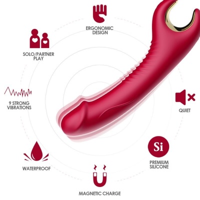 Armony Prince Dildo Vibrator Rotator Red