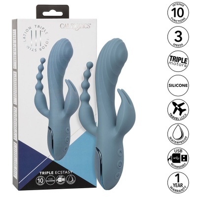 CalExotics Triple Ecstasy Vibrator Grey - image 2