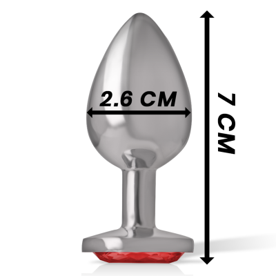 Intense - Aluminum Metal Anal Plug With Red Crystal Size S - image 4