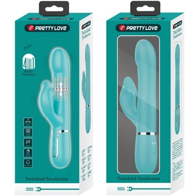 Pretty Love Rabbit Vibrator Pearls Aqua Green - image 10