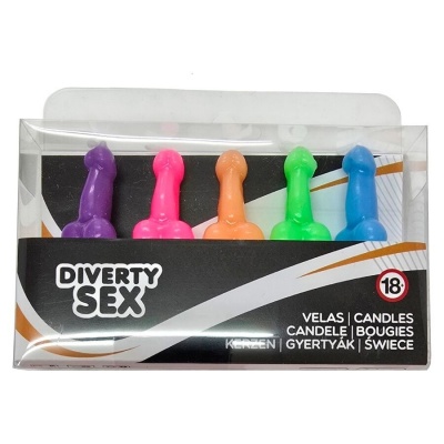 Diablo Picante 5-Pack Colored Penis Candles Diablo Picante 5-Pack Colored Penis Candles