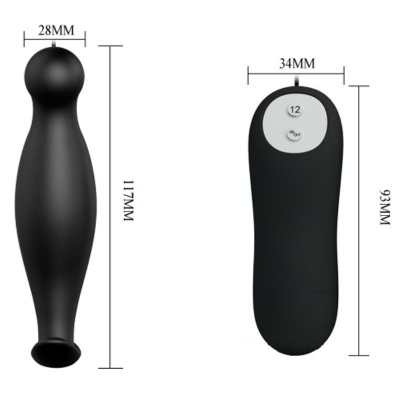 Silicone Anal Plug 12 Vibration Modes Black - image 4